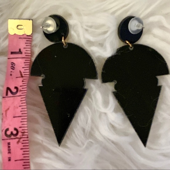 Art Deco Mirrored Earrings - Picture 3 of 7